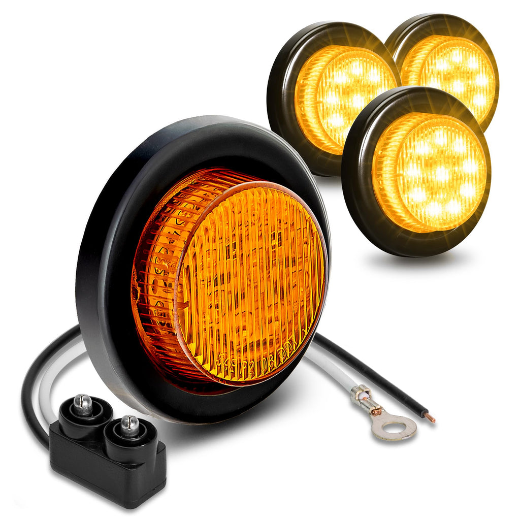 TRUE MODS 4pc 2" Amber Round LED Trailer Clearance Side Marker Lights