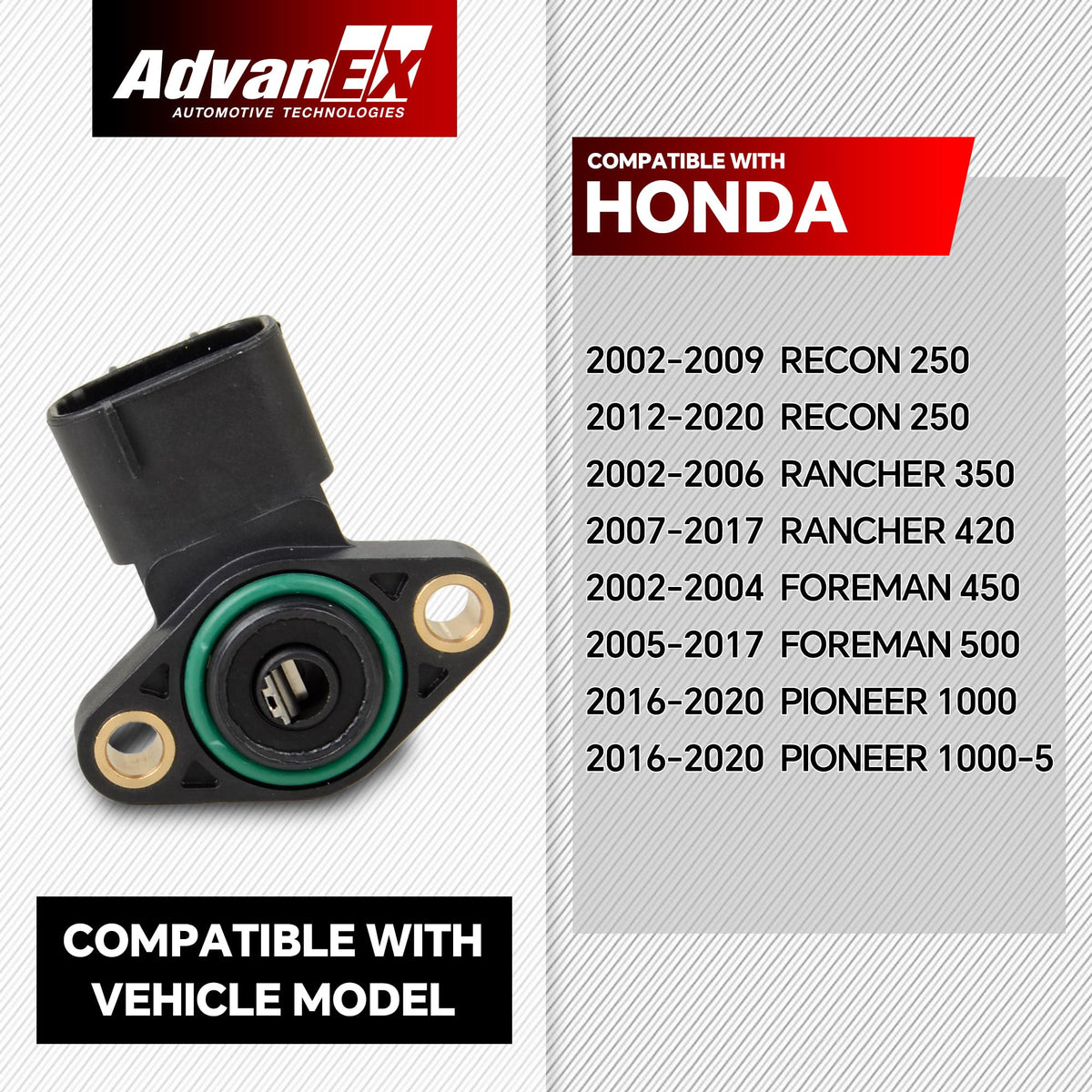 AdvanEX 38800-HR3-A21 Shift Angle Sensor Compatible with Rancher 420/350