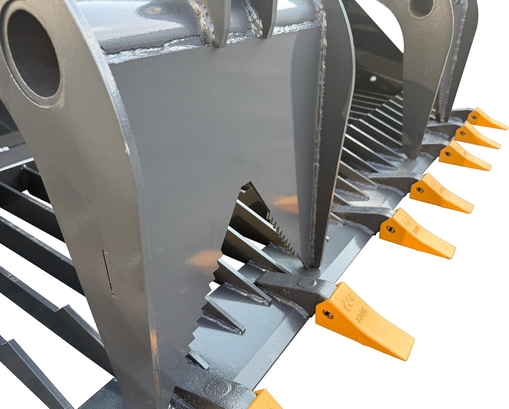 72" Rock Grapple Bucket Skid Steer Attachment, Rated at 4000 PSI Fits for Bobcat for CAT for Kubota for John Deere
