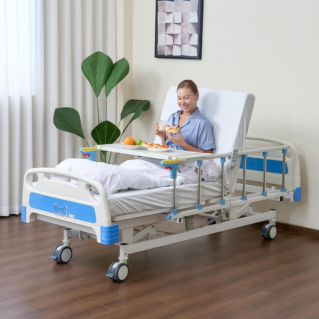 Full Electric Hospital Bed for Home Use, ICU Medical Bed, Premium 3 Function Hospital ICU Bed with Remote Control, IV