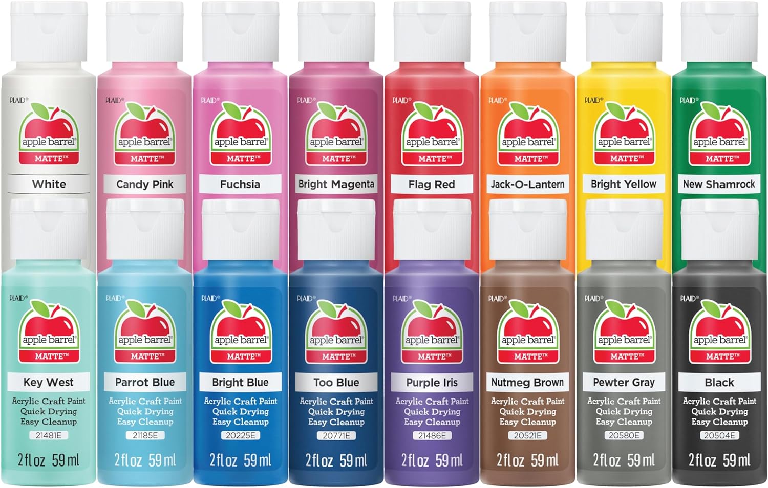 Vibrant Spectrum Collection Acrylic Craft Paint, Promoabiii, each, 16 assorted matte colors, 2 Fl Oz, 16 Count