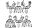 Dental Impression Trays – Set of 6 Stainless Steel, Perforated, Autoclavable Trays (Small, Medium, Large) for Upper &