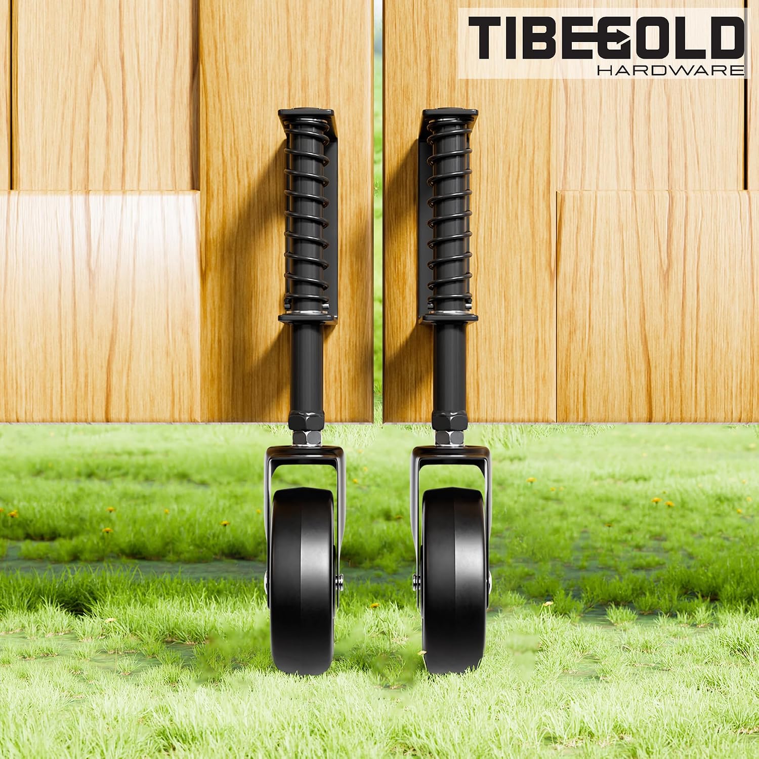 4" Spring Loaded Gate Caster, Heavy Duty Gate Wheel for Outdoor Wooden Gate Fence, Gate Support Helper with 360°