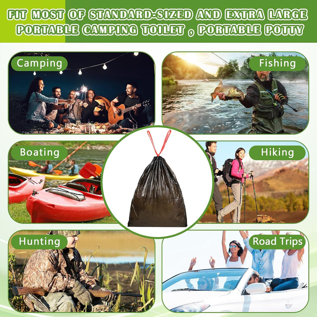 36 Portable Toilet Bags with 50 Poo Gel Set 10 Gallon Camping Toilet Bags with Absorbent Gels Portable Waste Trash