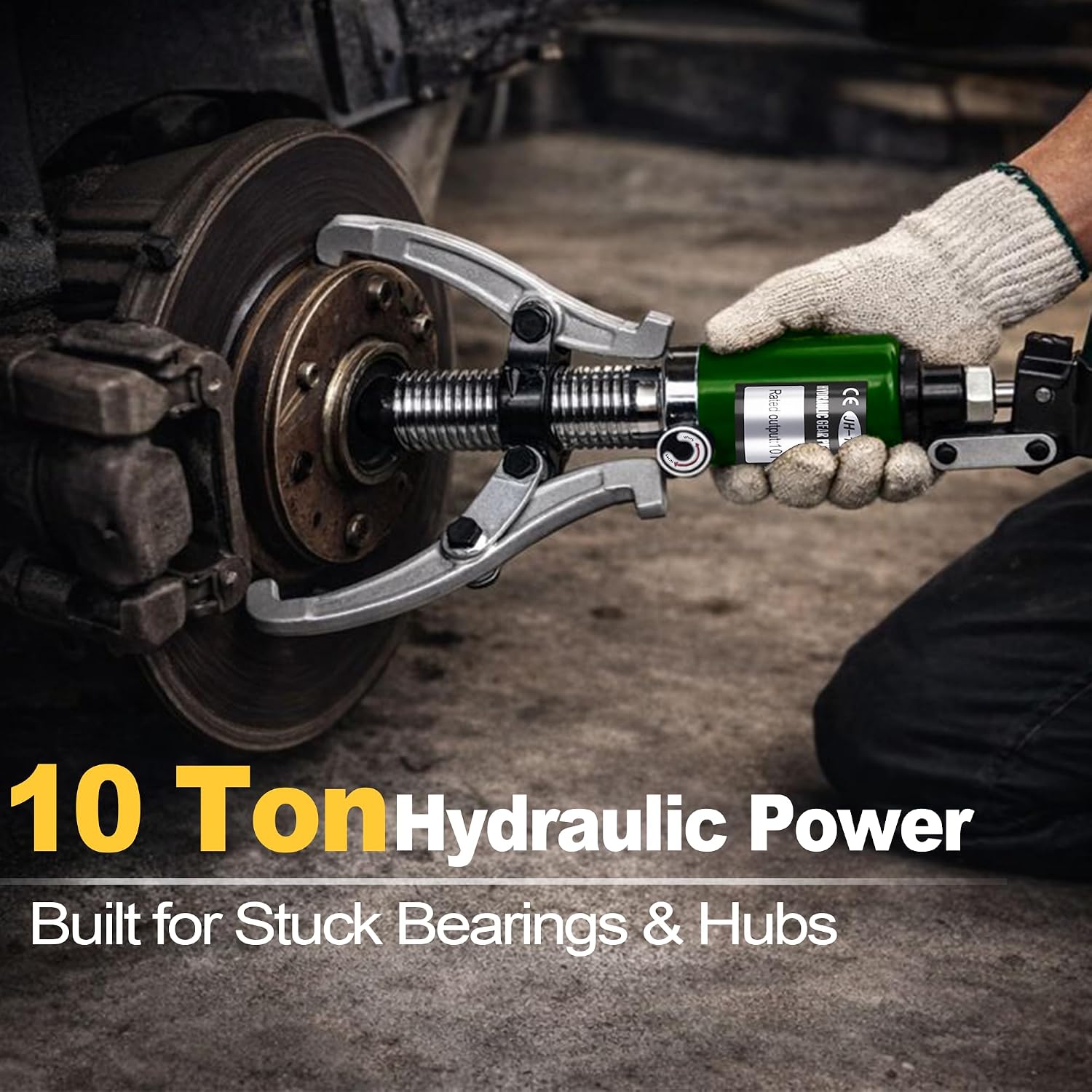 10-Ton Hydraulic Gear Puller with 2 & 3 Jaw 10" Reach