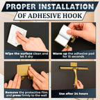 10" Shower Squeegee for Glass Doors & Windows with 2 Hooks, Gold