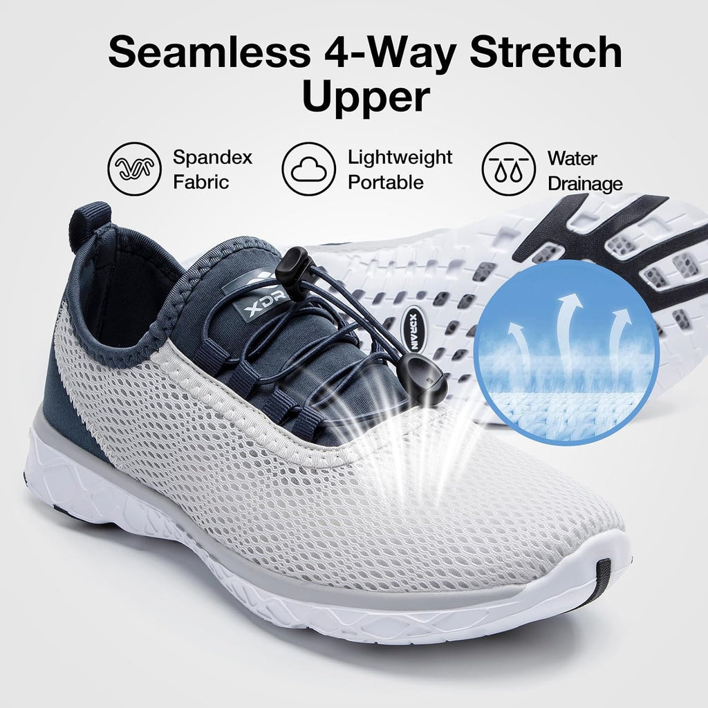 Men's Stylish Water Shoes, Quick-Dry Xdrain Water Sneakers, Lightweight & Comfort Footed