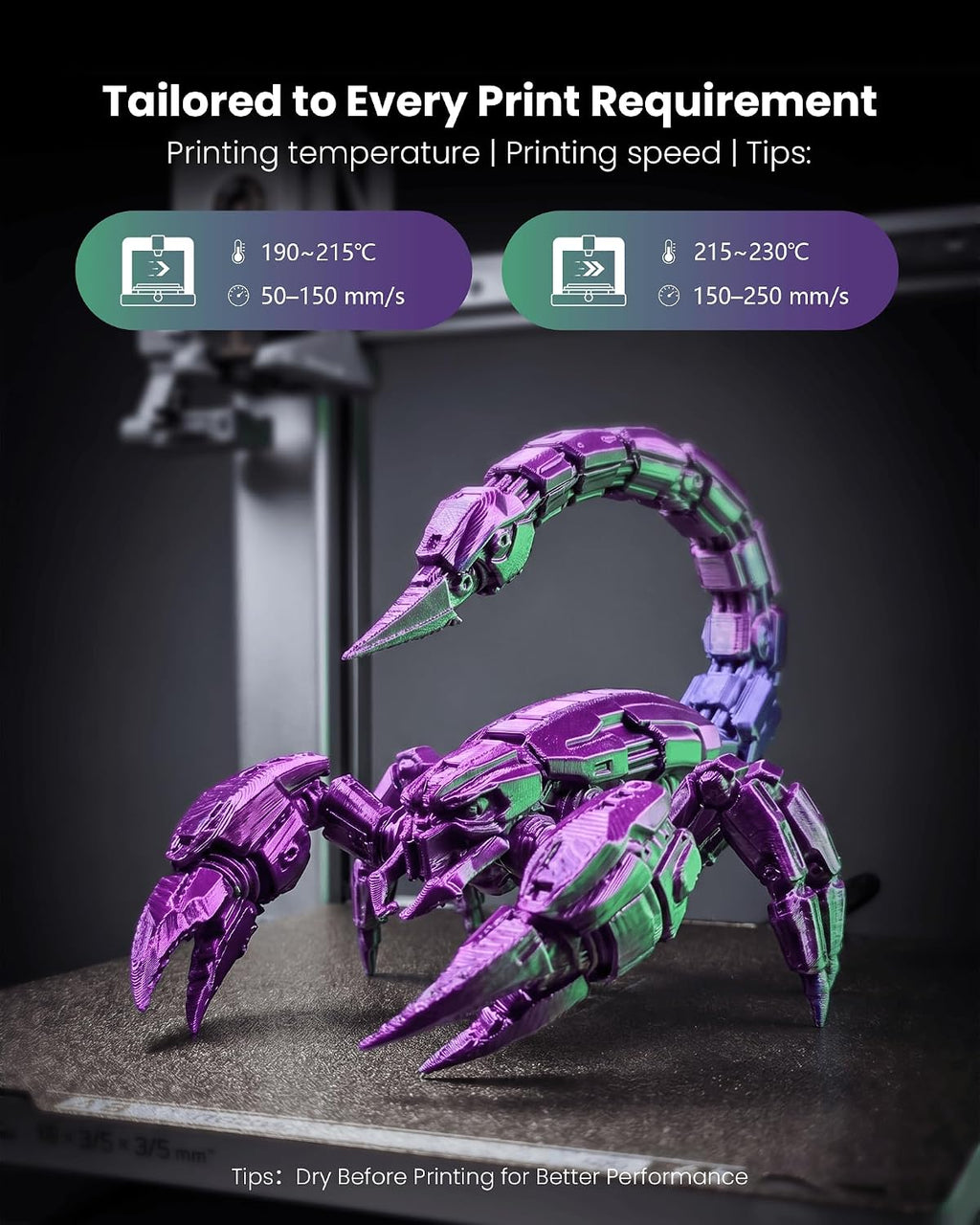 Dual Color Silk PLA Filament 1.75mm, Two-Tone Coextrusion PLA 3D Printer Filament, Shiny Color Change Finish