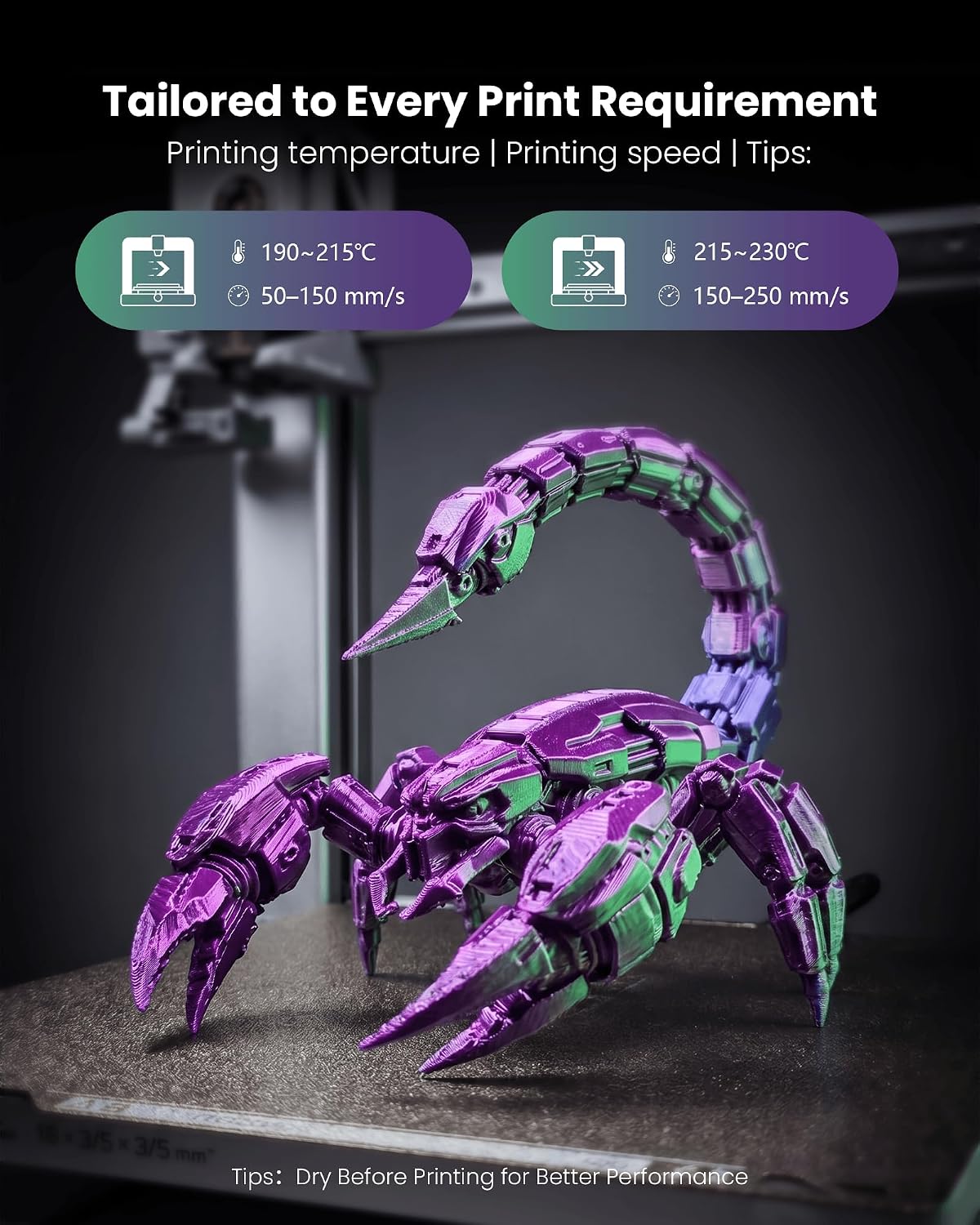 Dual Color Silk PLA Filament 1.75mm, Two-Tone Coextrusion PLA 3D Printer Filament, Shiny Color Change Finish