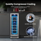 12 Inch Dual Zone Wine Fridge with 17 Bottle