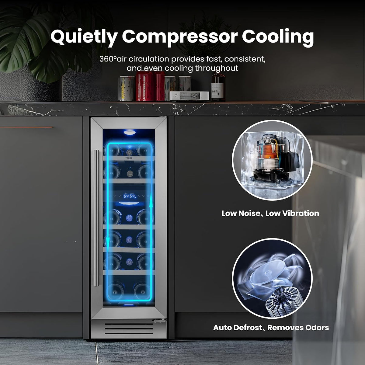 12 Inch Dual Zone Wine Fridge with 17 Bottle