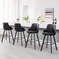 Swivel Bar Stools Set of 4, Bar Height Stool with Back for Kitchen Island
