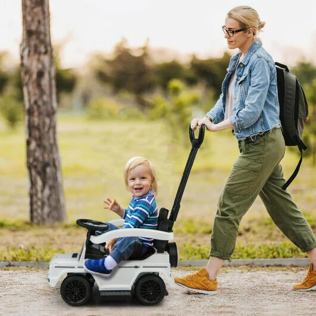 Kids Outdoor Stroller Mercedes G-Wagon for Toddlers 1 to 3 Years Old with Music, Horn Sounds, and Handle, White |