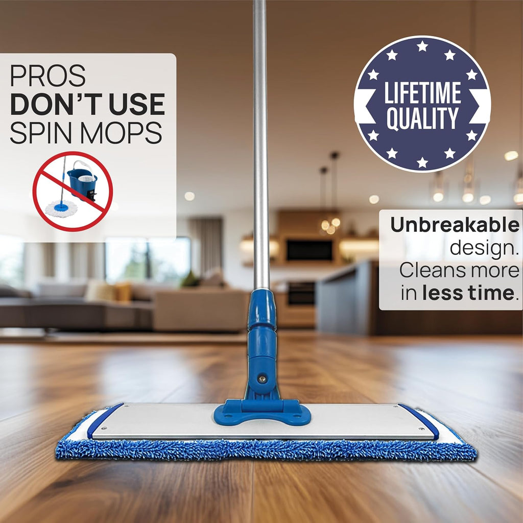 18” Pro Microfiber Hardwood Floor Mop - Cleans Floor in Seconds | Dust & Wet Mopping | Hardwood, Tile, Laminate &