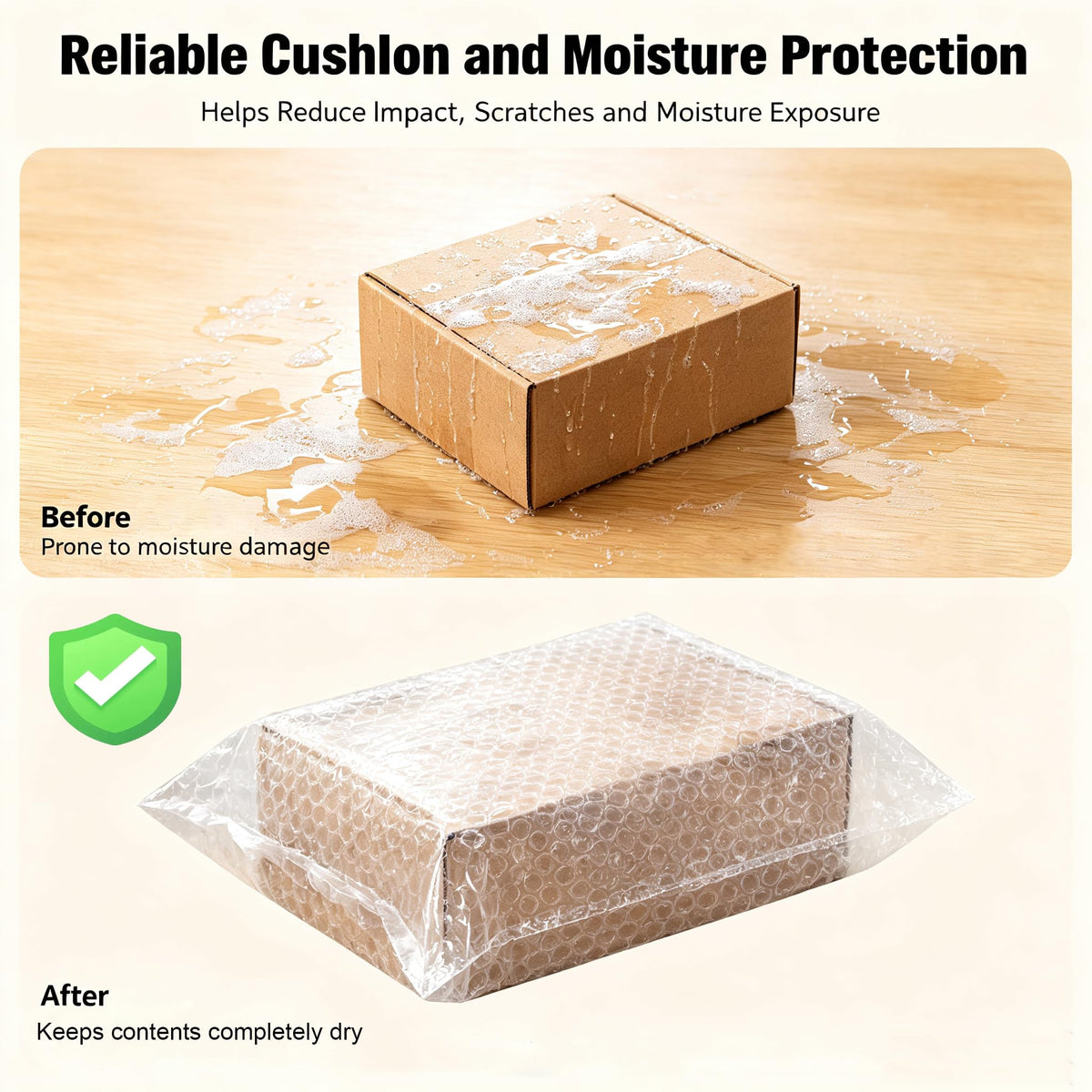 12x12Inch Bubble Out Bags 50pcs, Double Walled Cushioning Pouche Bag