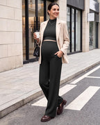 Maternity Dress Pants Pregnancy Outfits for Work,Black,M,Regular