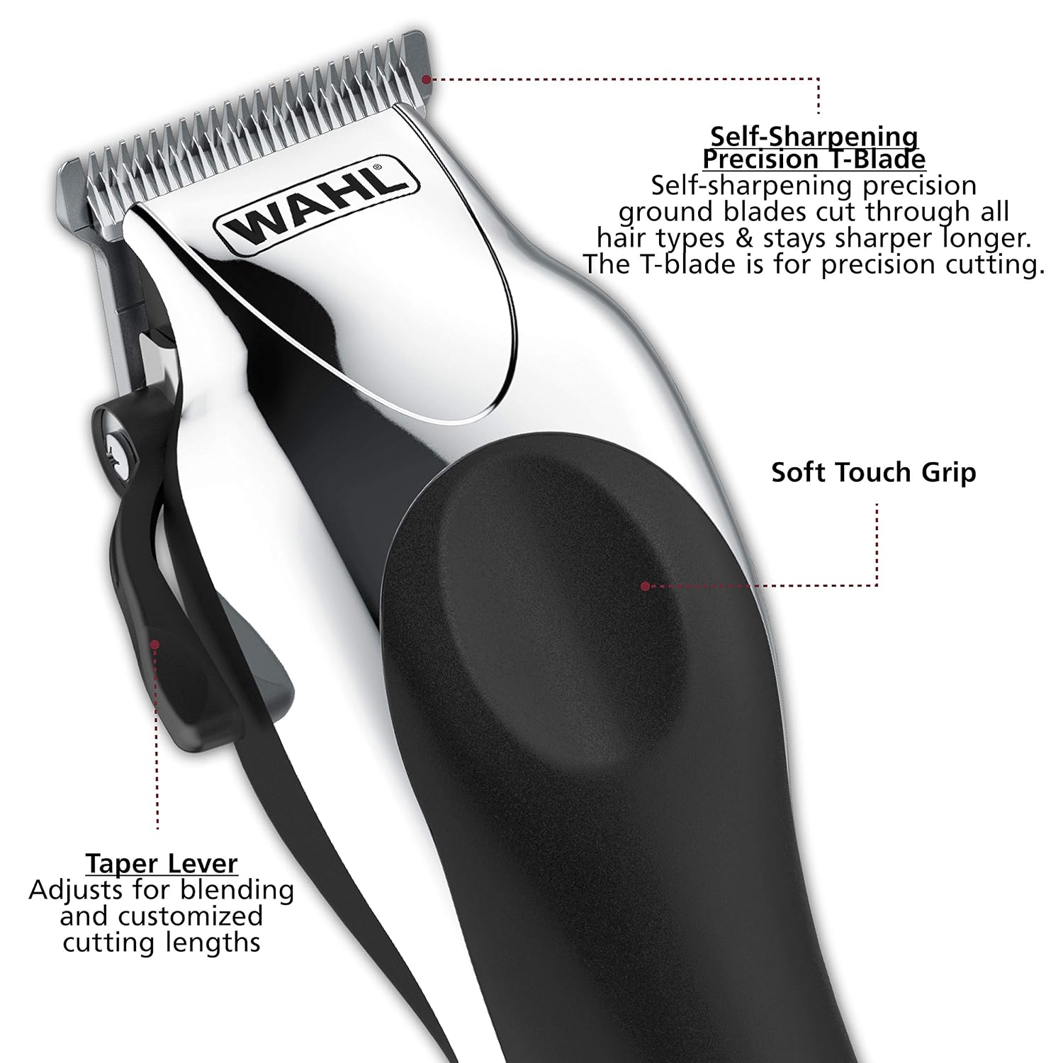 Clipper USA Deluxe Corded Chrome Pro Complete Hair & Trimming Kit | Complete Home Haircutting Kit Includes Corded