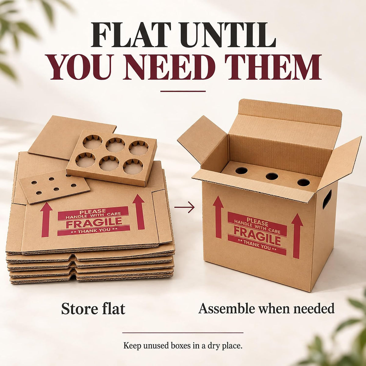 Xfzzrsdf Wine Boxes for Moving with Inserts, 10 Pack, 6 Bottles per Box