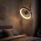 20" Wall Mounted Fan with Dimmable LED Light, 6 Wind Speeds & Timer