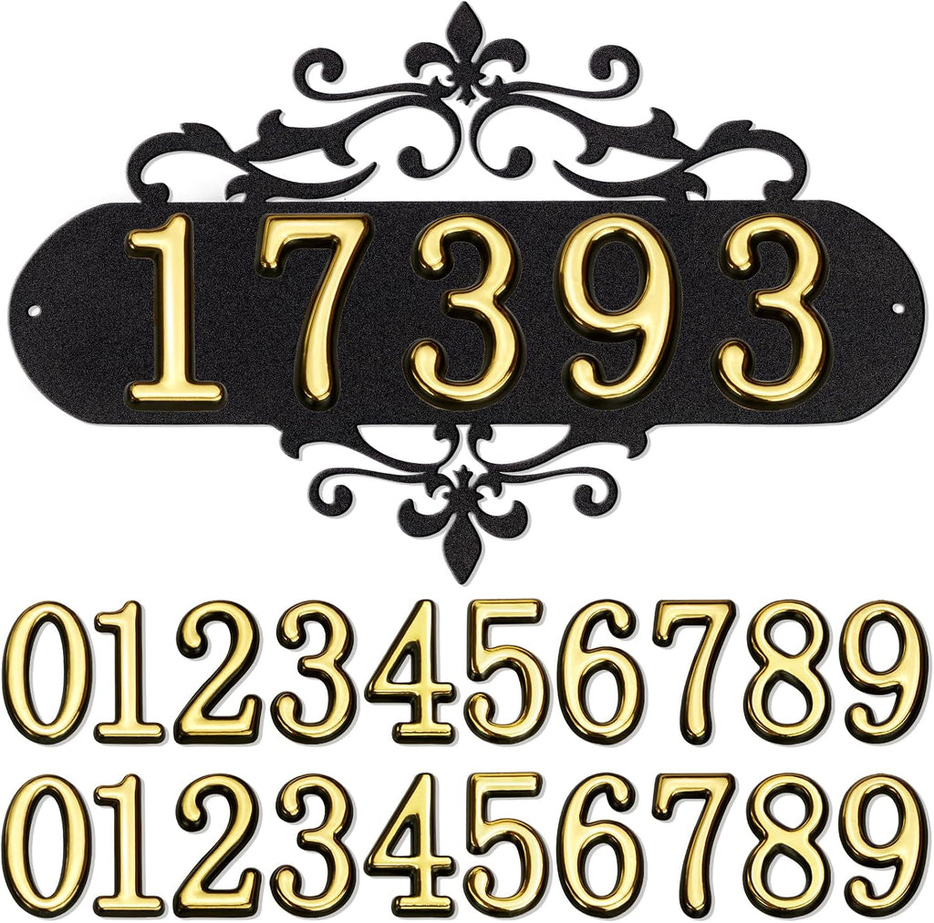 House Numbers for Outside,Metal House Address Numbers for Hotel House Home Office Garden Decorative Wall,Black Modern