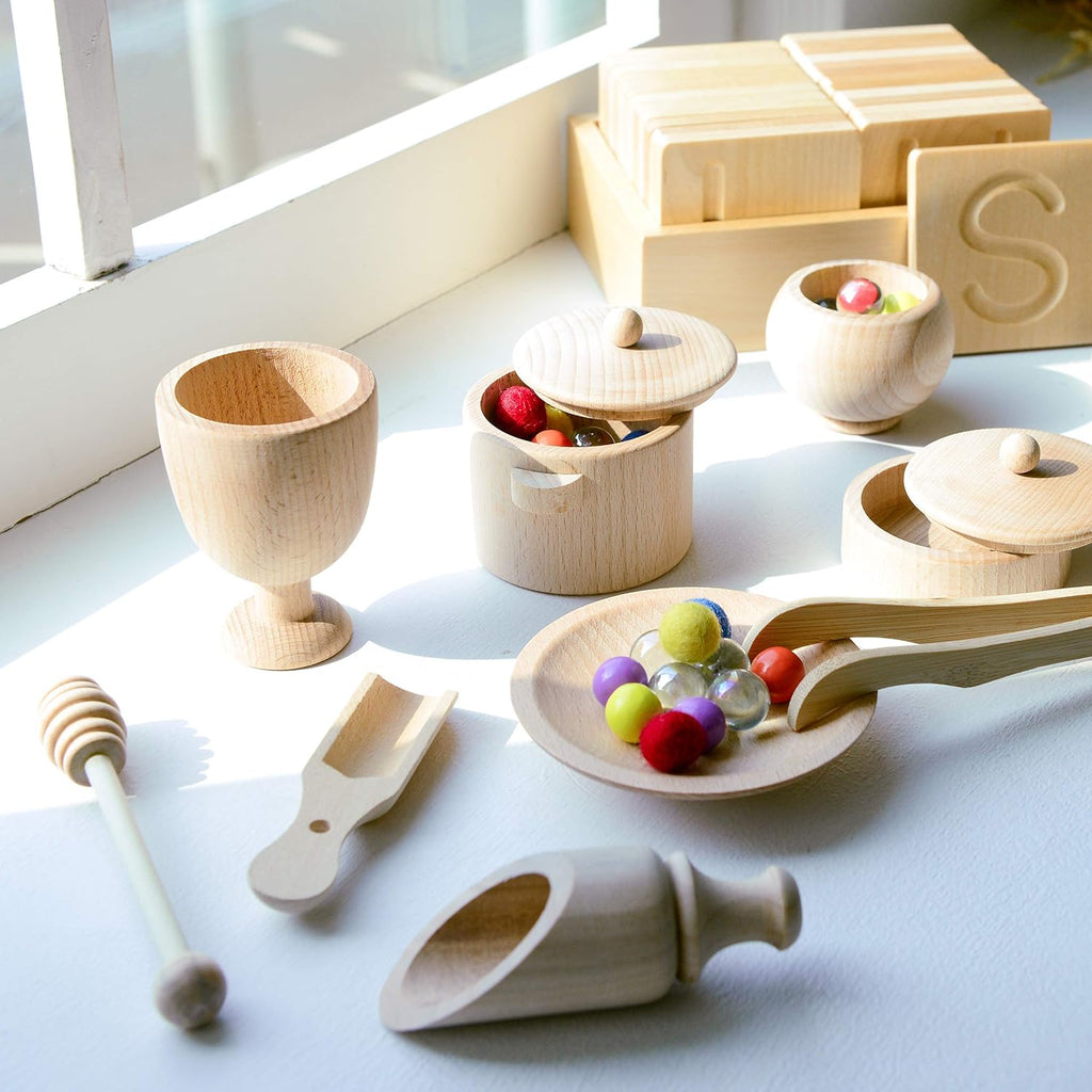 Sensory Bin Tools – Montessori Fine Motor Skills Learning Set for Toddlers and Kids Pretend Play [9 PC] Kitchen