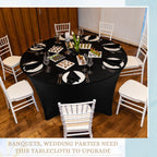 15 Pcs Spandex Round Tablecloth Fitted Stretch, 5 Ft,60inch, Black