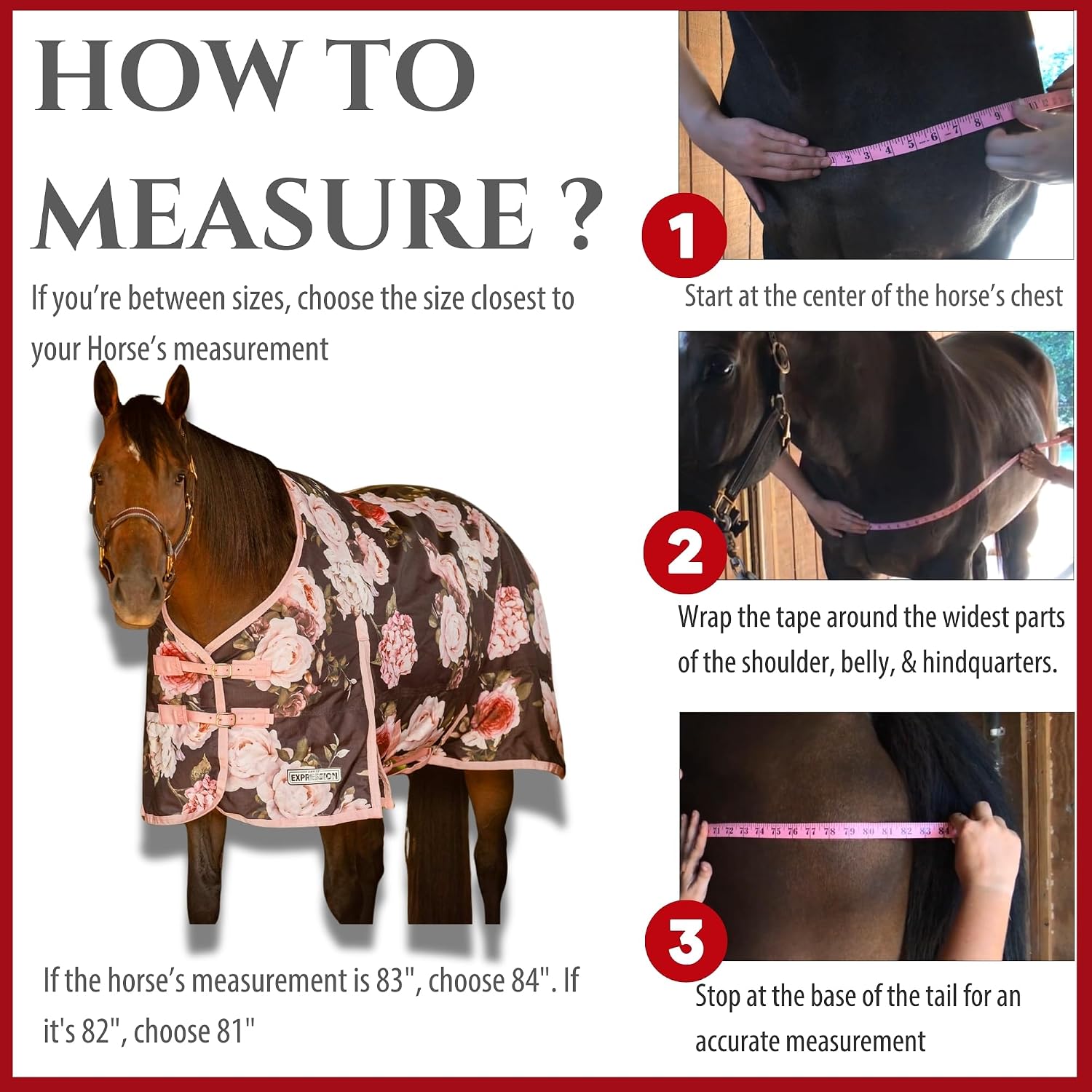 Expression 1200 Denier Standard Neck Turnout Blanket, Rose Garden, 75" - Waterproof, Breathable Horse Blanket with