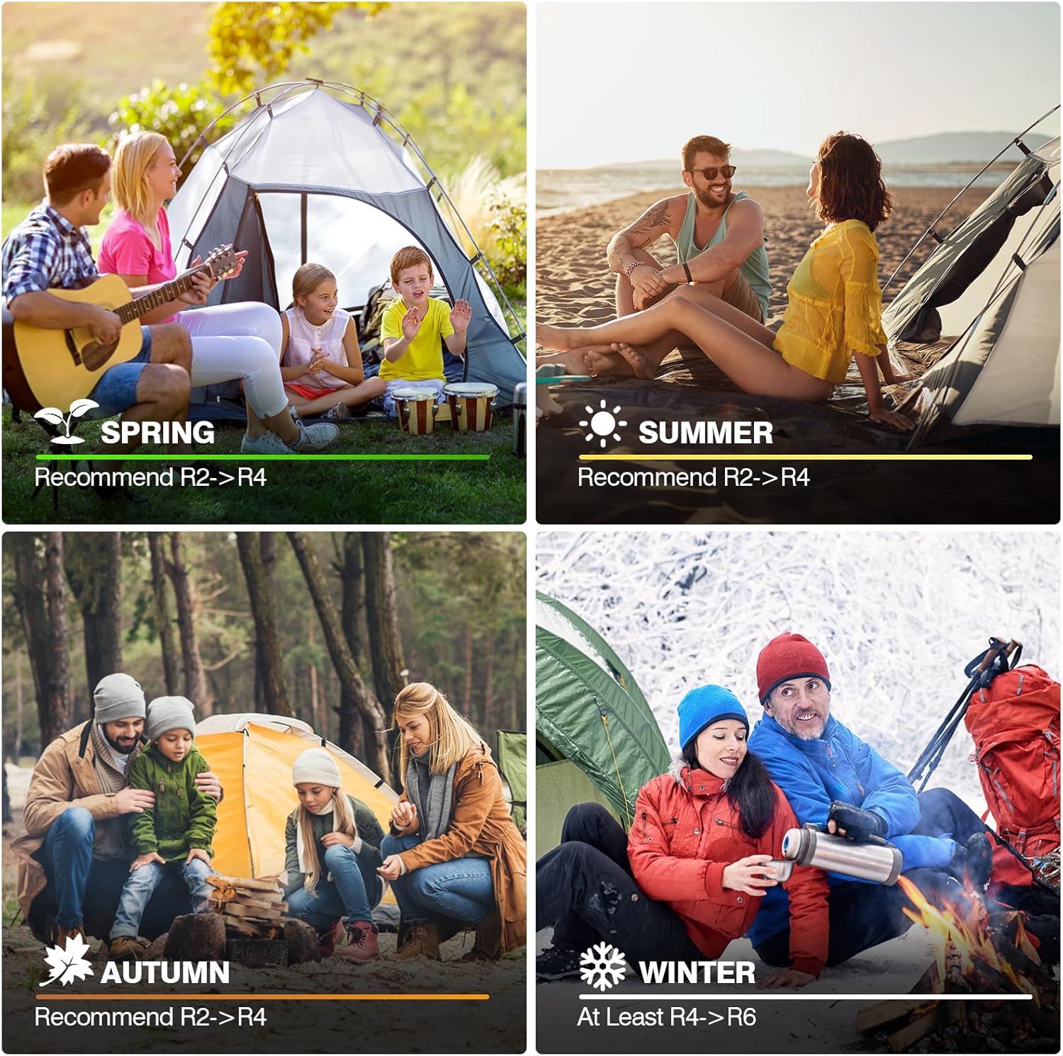 Memory Sleeping Pad, 3.1" Ultra-Thick Foam Sleeping Mats for Camping, 9.5 R-Value Insulated Self Inflating Sleeping