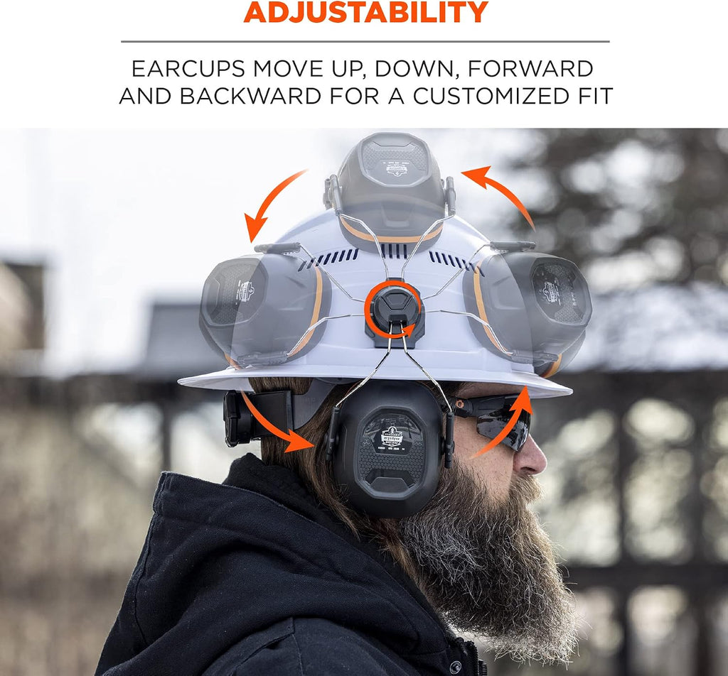 Skullerz 8880 Hard Hat Mounted Earmuffs, NRR26dB