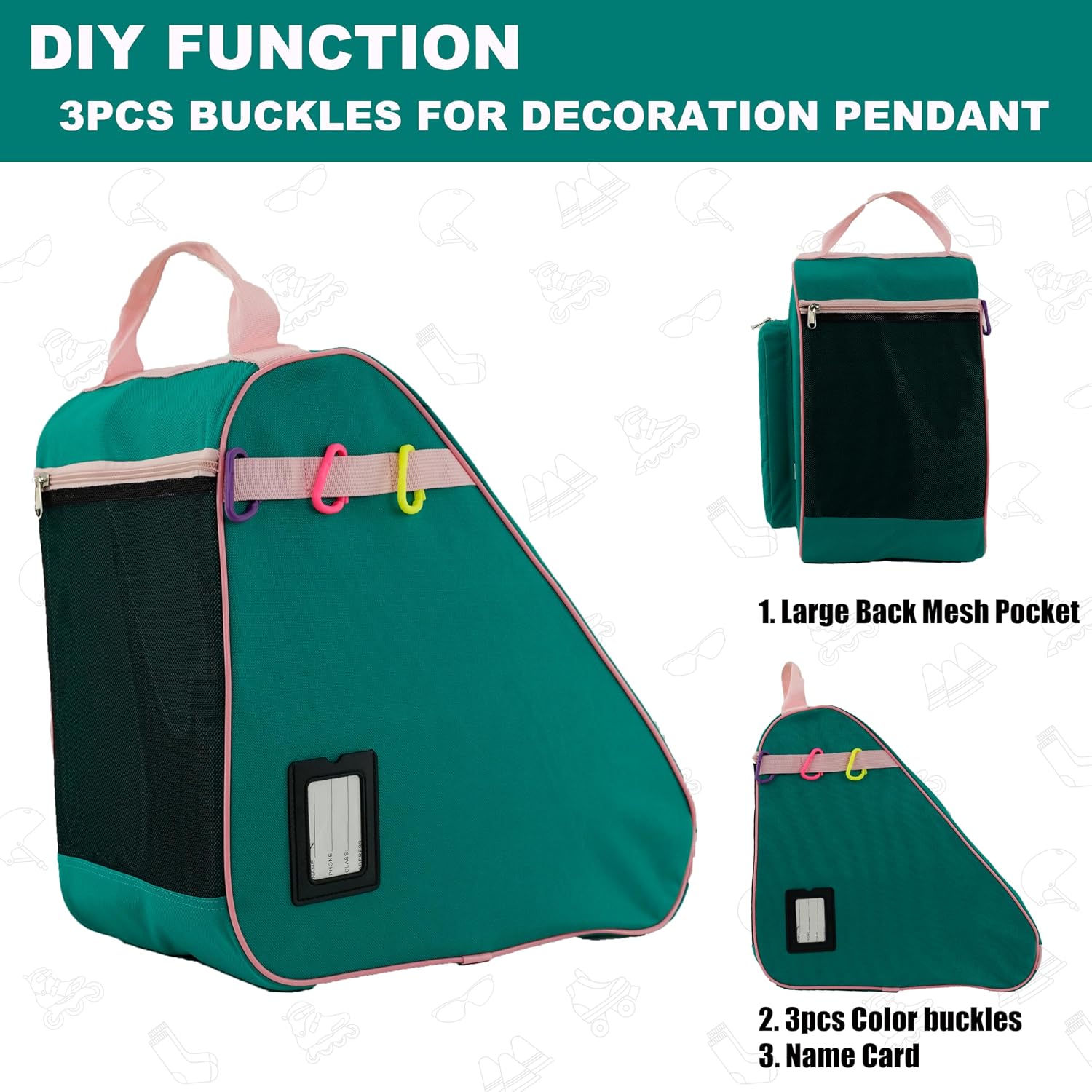 Skate Bag for Ice, Inline, Roller & Quad Skates - Kids & Adults