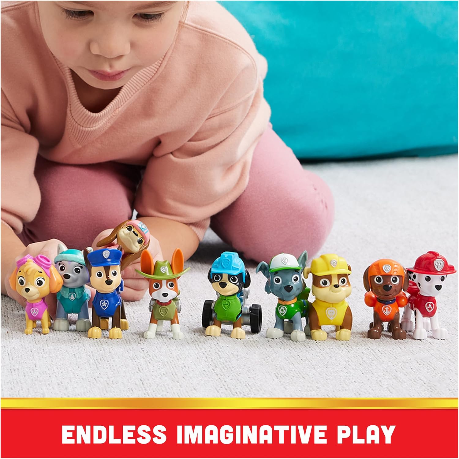 Paw Patrol, 10th Anniversary, All Paws On Deck Toy Figures Gift Pack with 10 Collectible Action Figures, Kids Toys