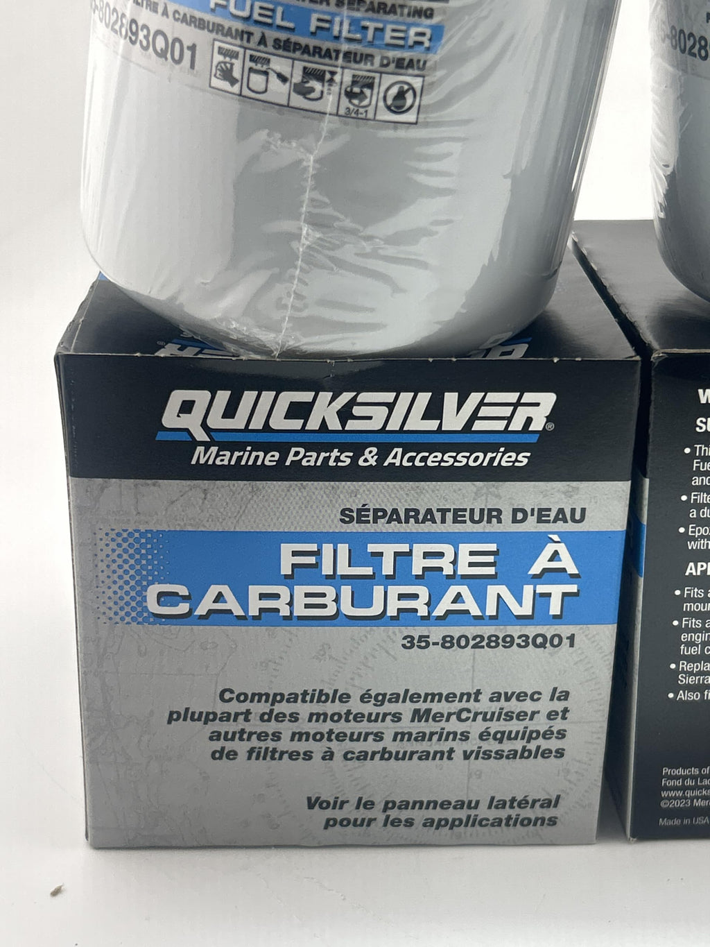 2 PK 802893Q01 Water Separating Fuel Filter Mercury MerCruiser
