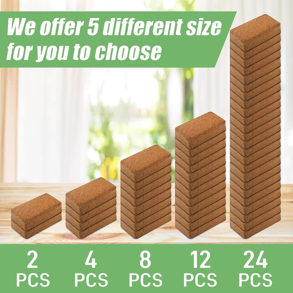 Coco Coir Brick for Organic Coconut Soil - 2 Pack With Low EC & PH Balance - High Expansion Fiber for Herbs & Flowers