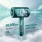 Foldable Ionic Hair Dryer with Diffuser, 1875W Green
