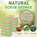 Natural Sponges - 10 Pack Biodegradable Compostable Cellulose and Coconut Natural Sponges for Dishes, Eco Friendly