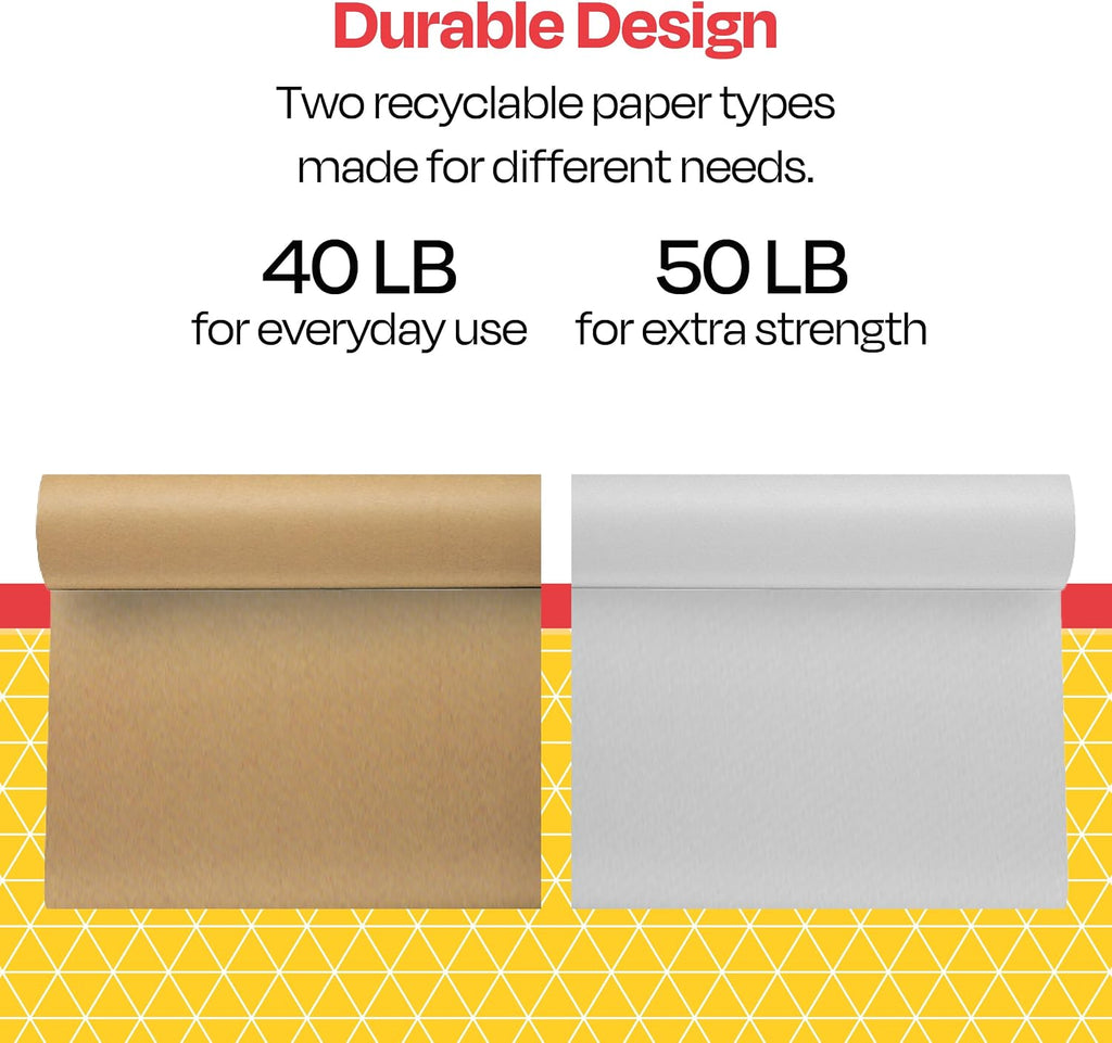 Butcher Kraft Paper Roll, 40 lb, 30 Inches x 1000 Feet, White