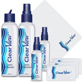 Lens Cleaner Kit, 4 Bottles Plus 4 Microfiber Cloths Set | Streak-free eyeglass and screen cleaning spray, safe for