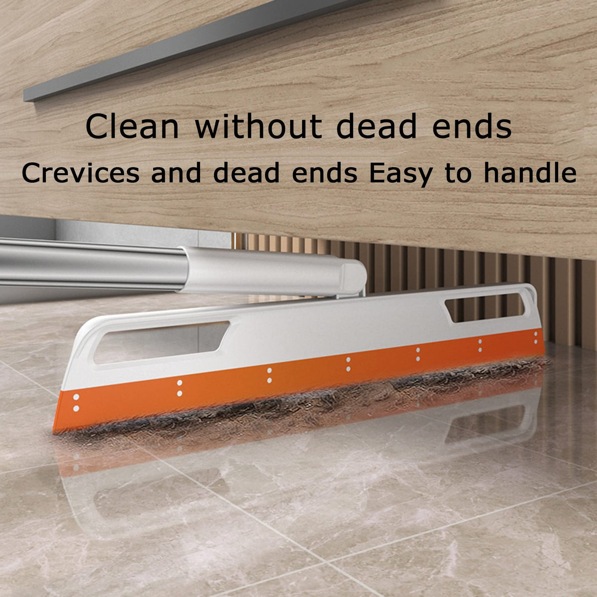 Multifunction Rubber Air Broom, Silicone Floor Squeegee, Air Broom, Rubber Squeegee with 56" Long Handle, Floor