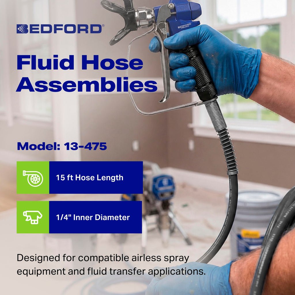 Bedford 13-475 15' x 1/4" Fluid Hose Assembly