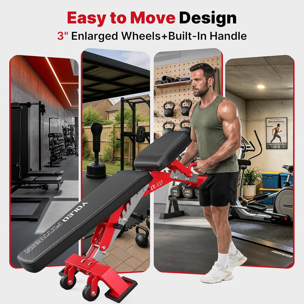 Commercial Adjustable Weight Bench 2315LB ASTM Certified – 80% Pre-Assembled Heavy Duty Workout Bench for Home Gym