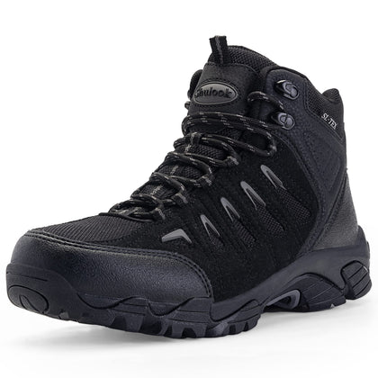 Men's Waterproof Hiking Boots Non-Slip Lightweight Mid Top Ankle Boot Breathable Hiker Trekking Shoes