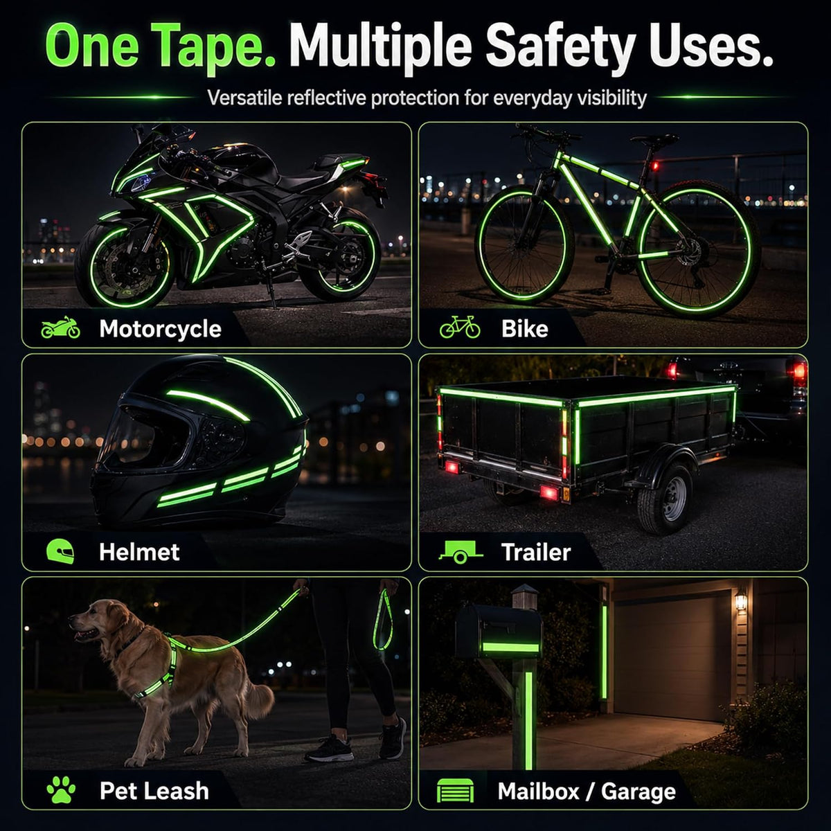 Reflective Tapes 5 Colors Night Safety Waterproof Warning Stickers