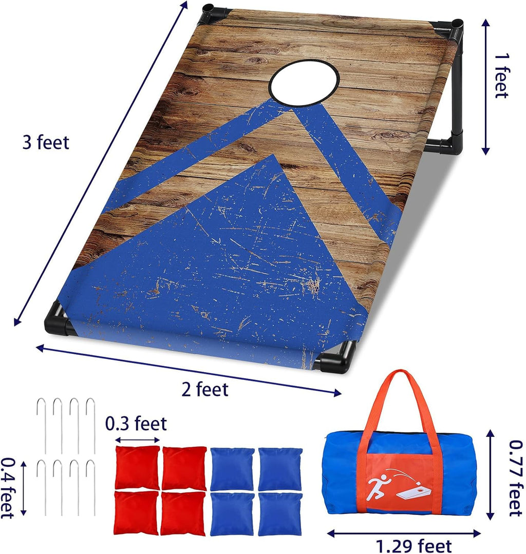 3x2 ft Cornhole Board Set with 8 Bean Bags and Carrying Bag, Outdoor Toss Game Set for Kids and Adults, Portable Corn