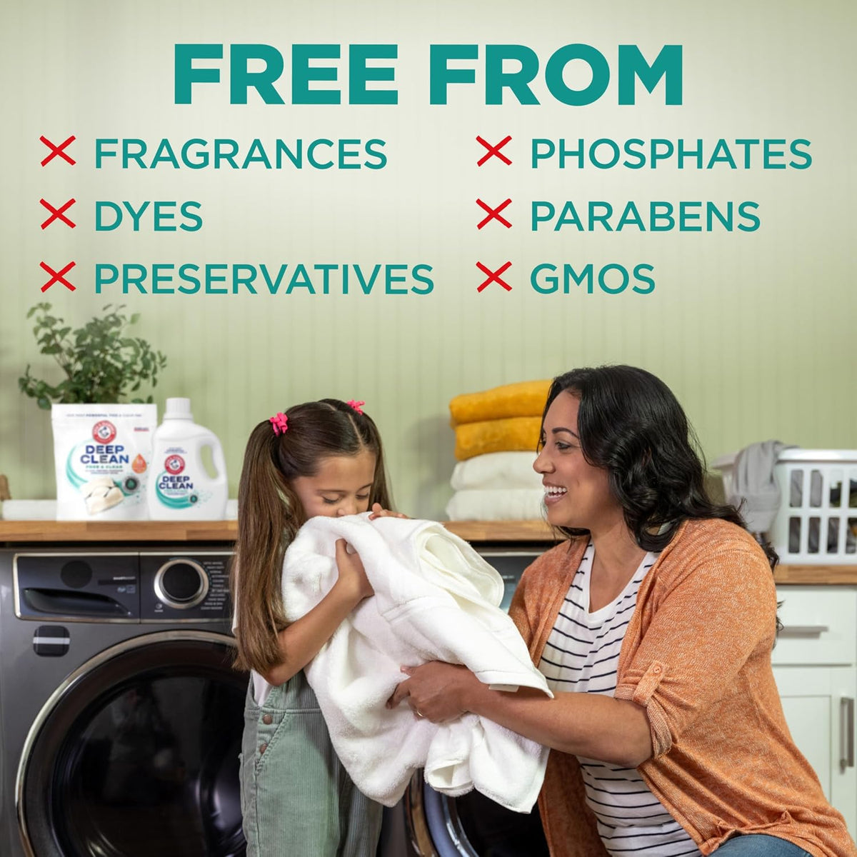 Deep Clean Free & Clear Laundry Detergent Power Paks, 32 Count