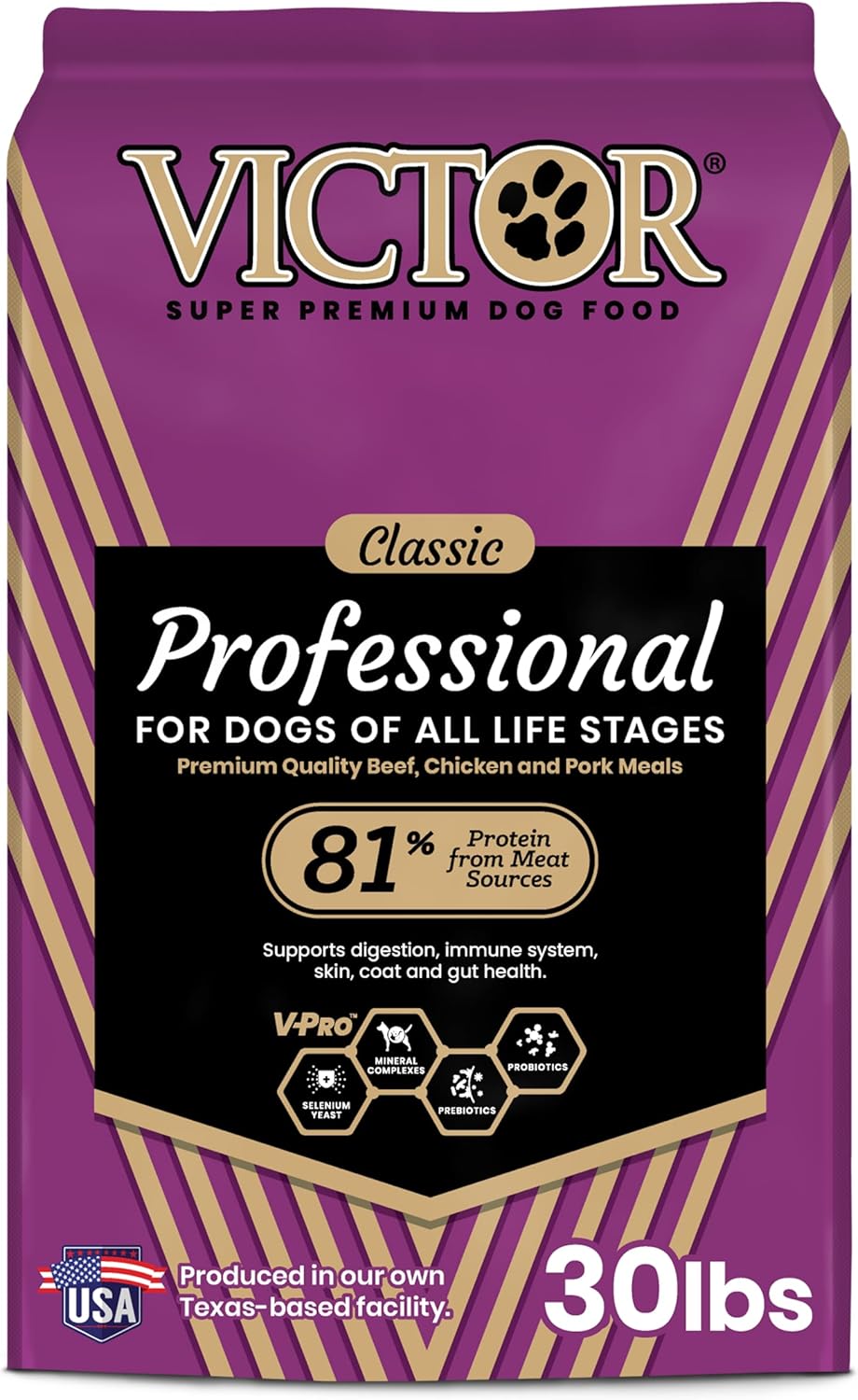 Professional Dry Dog Food - Gluten-Free Active Dog Kibble, 30 lb