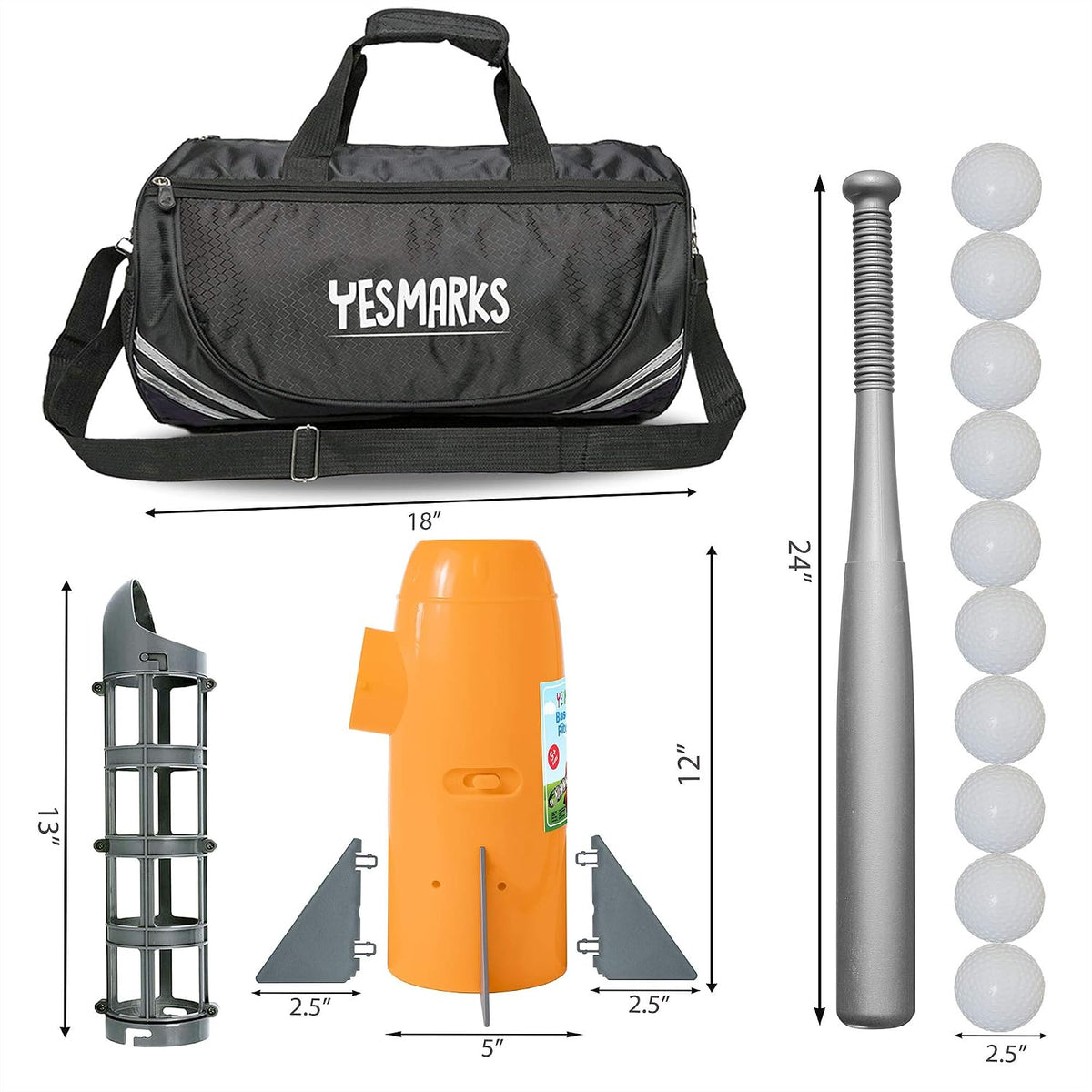 Kids Auto Baseball Pitching Machine Outdoor Toy Set - Training Equipment & Batting Practice Toys for Youth, Includes