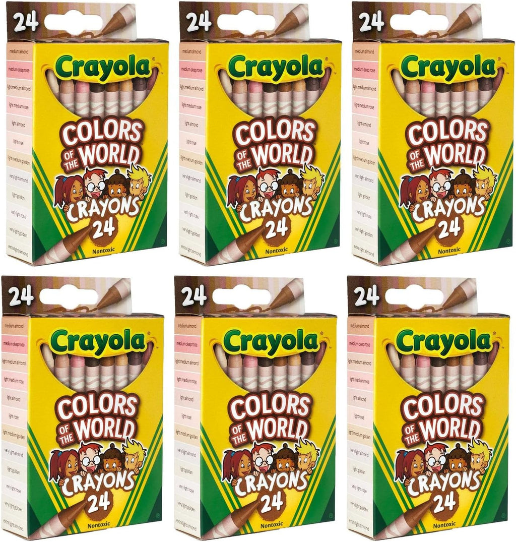 Colors of The World 6pk, Skin Color Bulk Crayon Set for Classroom