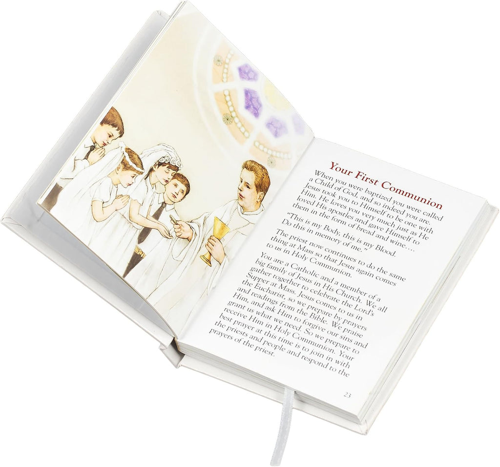 5-Piece My First Communion Gift Set for Girls – White & Gold Book and Accessory Bundle, Religious Keepsake