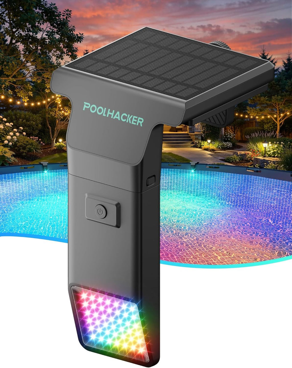 Solar Pool Lights for Inground & Above Ground Pool, 10-Color 4-Mode LED Pool Lights, Underwater Swimming Pool Lights