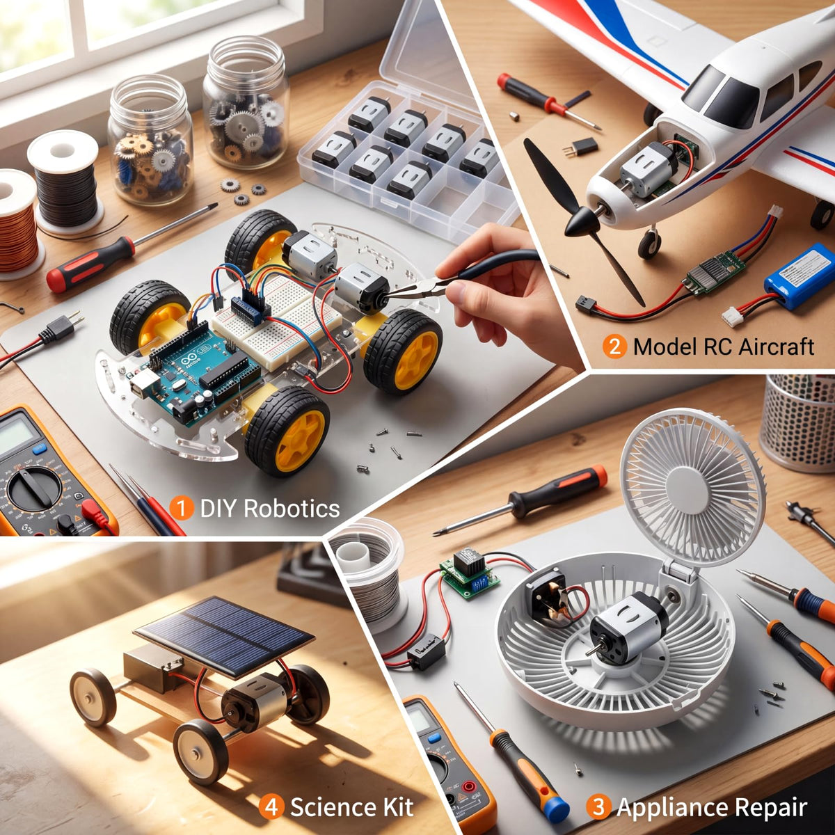 Mudder 20 Pcs Mini Electric Motor Dc 1.5-3V 23000rpm Cars Toys